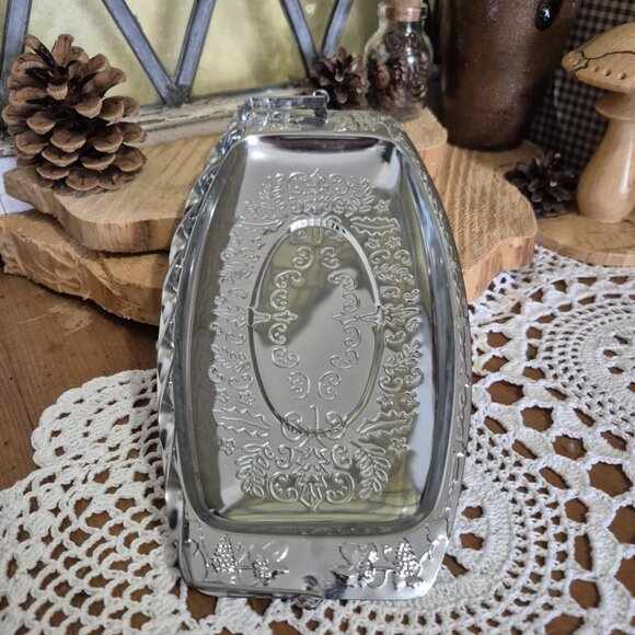 Set of 2 Vintage Silver-toned Butter Dishs with Folding Handles - Serving Tray - Picture 5 of 10